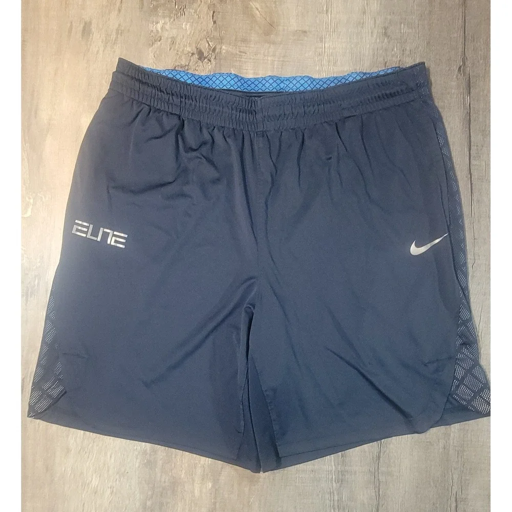 Nike Elite Basketball Shorts Mens 2XL Navy Blue Mesh Athletic Gym 776119-451